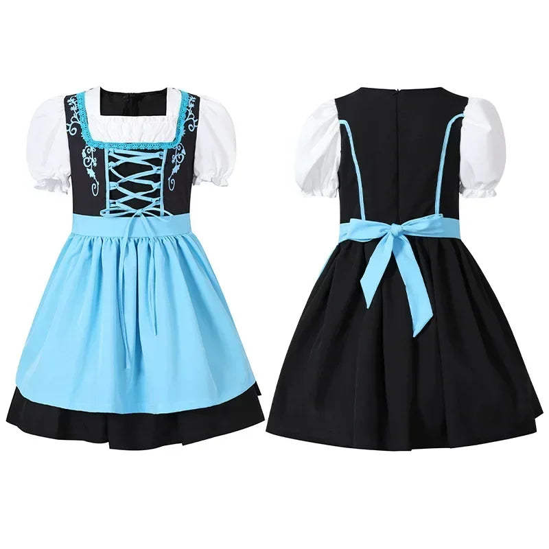 Kind Deutsches Dirndlkleid Bierfest Dienstmädchenkleid Oktoberfest Mädchenkostüm Cosplay Kostüm Partykleid