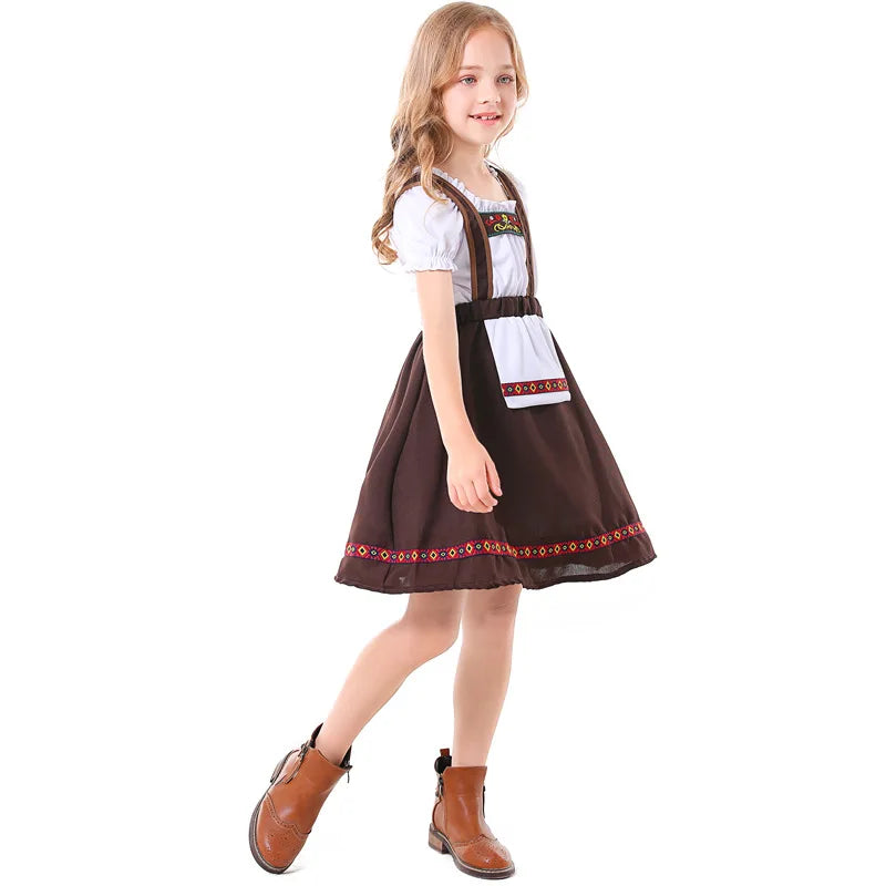 Kinder Jungen Mädchen Oktoberfest Kostüme Bayerisches Dirndl Kleid Kinder Lederhosen Cosplay Karneval Party Halloween Kostüm