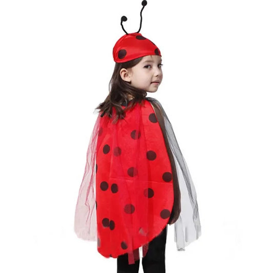 Kinder Mädchen Rot Marienkäfer Marienkäfer Mantel Antenne Hut Kleidung Party für kinder Cosplay Halloween Kostüm