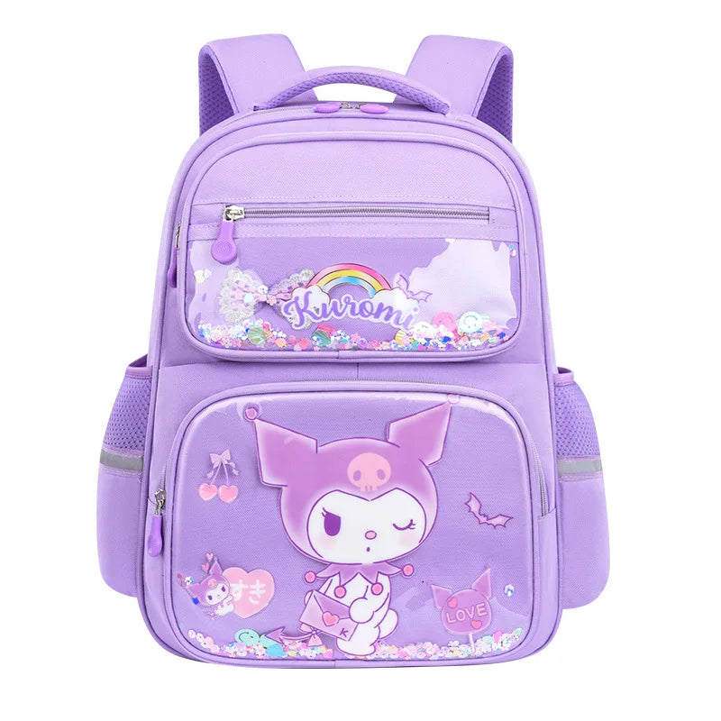 Kids Cute Backpack Big School Bags Students Large Capacity Lightweight Girls Children Kuromi Sanrio Melody Kawaii Cinnamoroll