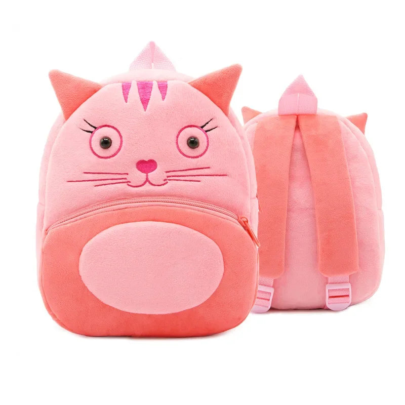 Cartoon Animal Kids Backpack Double Shoulder Plush Nursery Children Bag Customizable Printing Breathable Lightweight