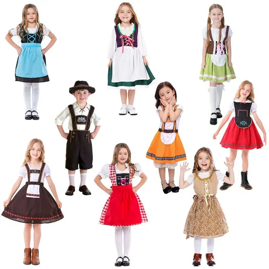 Bayerische Fantasia Festival Party Kinder Bier Mädchen Cospaly Kleid Deutsch Oktoberfest Kinder Kostüm Jungen Oktoberfest Kostüme