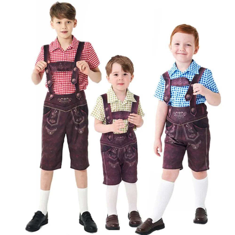 Kinder Jungen Mädchen Oktoberfest Kostüme Bayerisches Dirndl Kleid Kinder Lederhosen Cosplay Karneval Party Halloween Kostüm