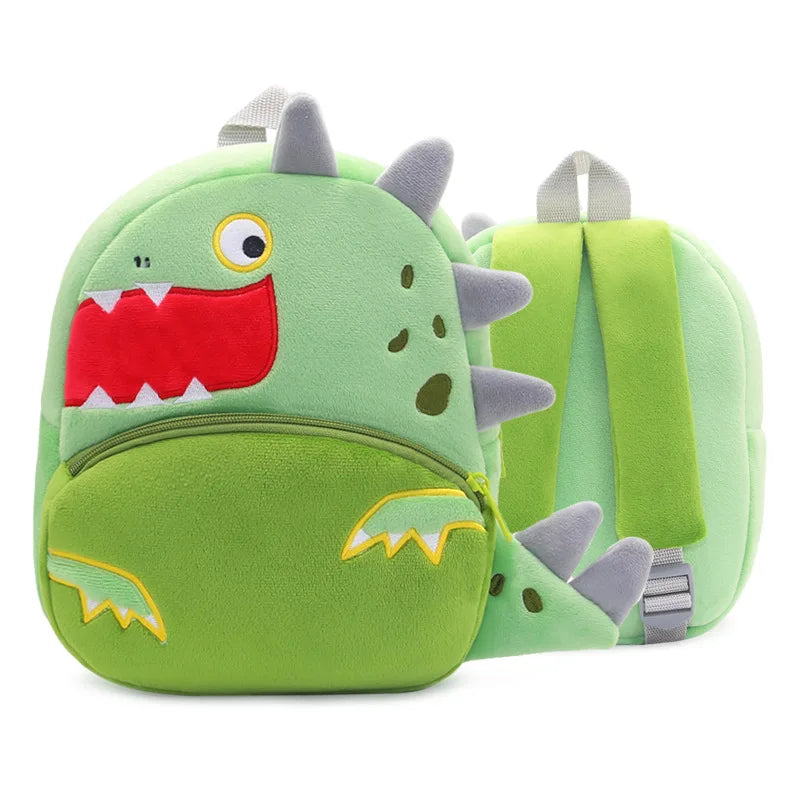 Cartoon Animal Kids Backpack Double Shoulder Plush Nursery Children Bag Customizable Printing Breathable Lightweight