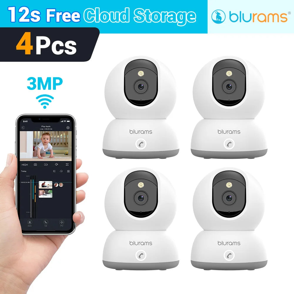 Blurams Babyphone-Kamera, 2K HD-Sicherheitskamera für Zuhause mit Bewegungserkennung und Zwei-Wege-Audio, einfache Einrichtung, klare Tag- und Nachtsicht