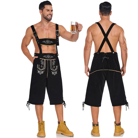 Mann Oktoberfest Kostüm Bayerische Lederhosen Bierfest Clubwear Kellner Outfit Cosplay Karneval Phantasie Party Kleid