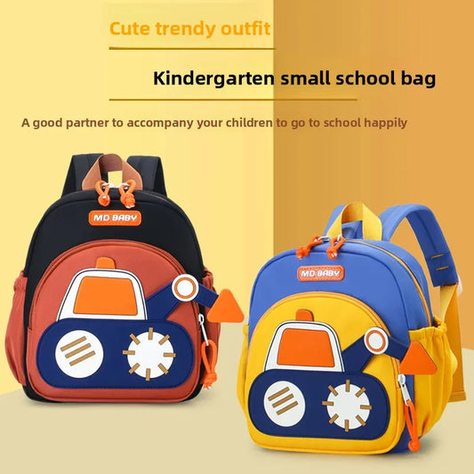 Kids Backpack for Boys Girls Toddler School Kindergarten Cute Construction Truck Car Design Trendy Casual Backpack