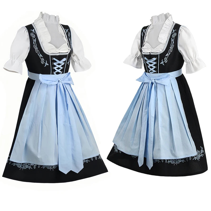 Oktoberfest-Kostüme Damen Dirndlkleider Deutsche Kleider für Bierfest Bayerischer Karneval Halloween Kleid in Übergröße