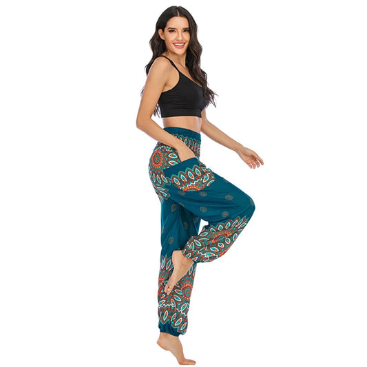 Yoga Hosen Frauen Hippie Harem Gedruckt Leggings Boho Hohe Taille Pantalone De Mujer Cintura Alta Calca Feminina Strand
