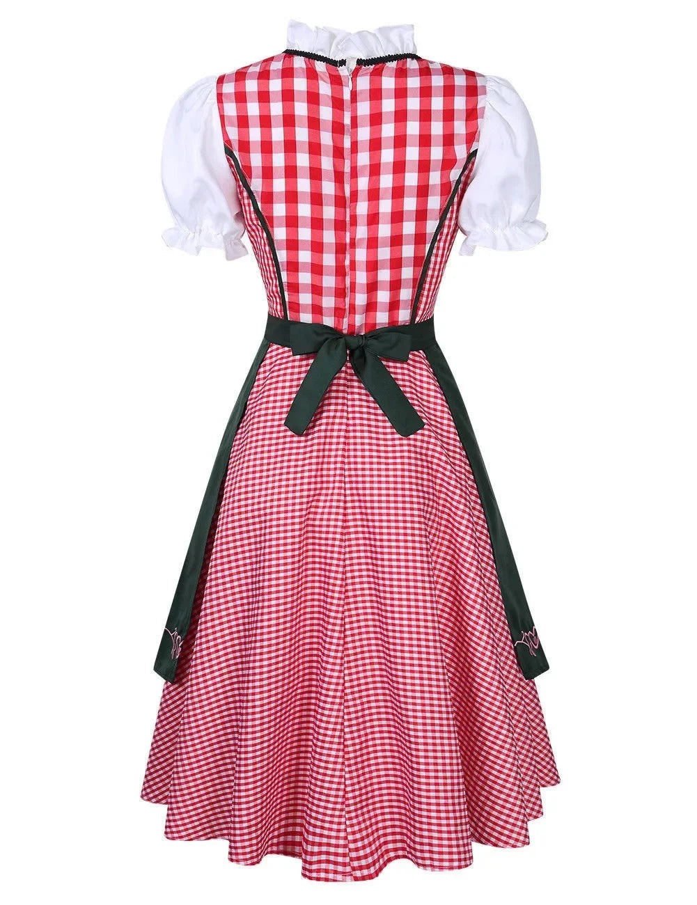 Traditionelles deutsches kariertes Dirndlkleid für Damen, Oktoberfest-Kostüm für Erwachsene, Bierfest, Cosplay, Halloween, ausgefallenes Partykleid