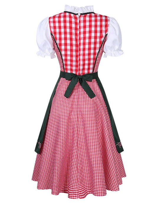 Traditionelles deutsches kariertes Dirndlkleid für Damen, Oktoberfest-Kostüm für Erwachsene, Bierfest, Cosplay, Halloween, ausgefallenes Partykleid