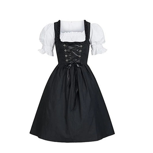 Deutsches Damen-Biermädchen-Dirndl, bayerisches Oktoberfestkleid mit Schürze, Kostüme, Party, Halloween, Kostüm, Übergröße S-5XL