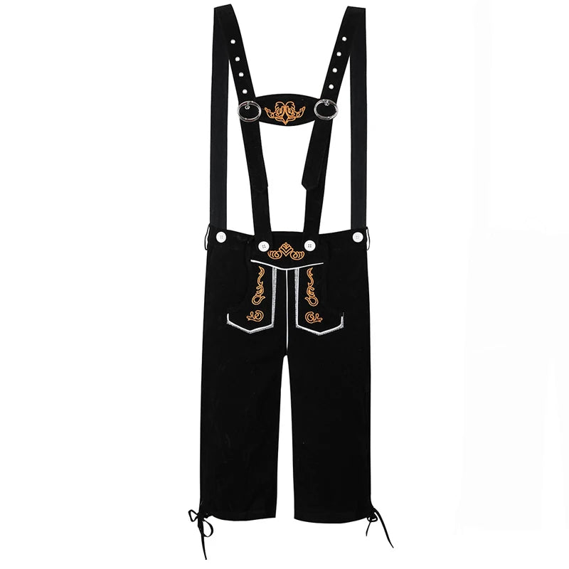 Männer Karneval Oktoberfest Kostüm Kariertes Hemd Lederhosen Outfit Cosplay Halloween Parade Bühnenshow Phantasie Partykleid