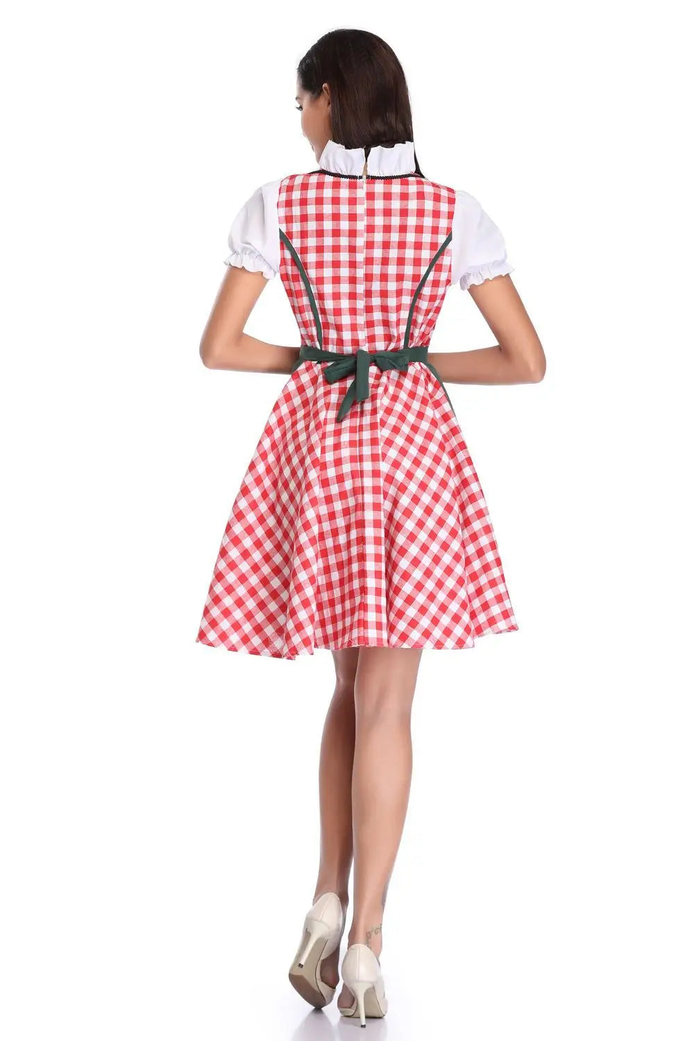 Damen Oktoberfest Kleid Kellnerin Maid Kleid Mann Dirndl Lederhosen Bier Karneval Party Outfit Kostüm