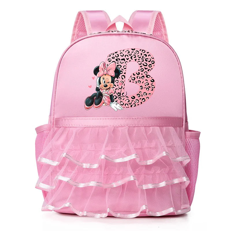 Minnie Mouse Children Kawaii Bag for Girl Dance Bag Kid Letter Pink Dancing Backpacks Girl Ballet Dance Bag Baby School Backpack