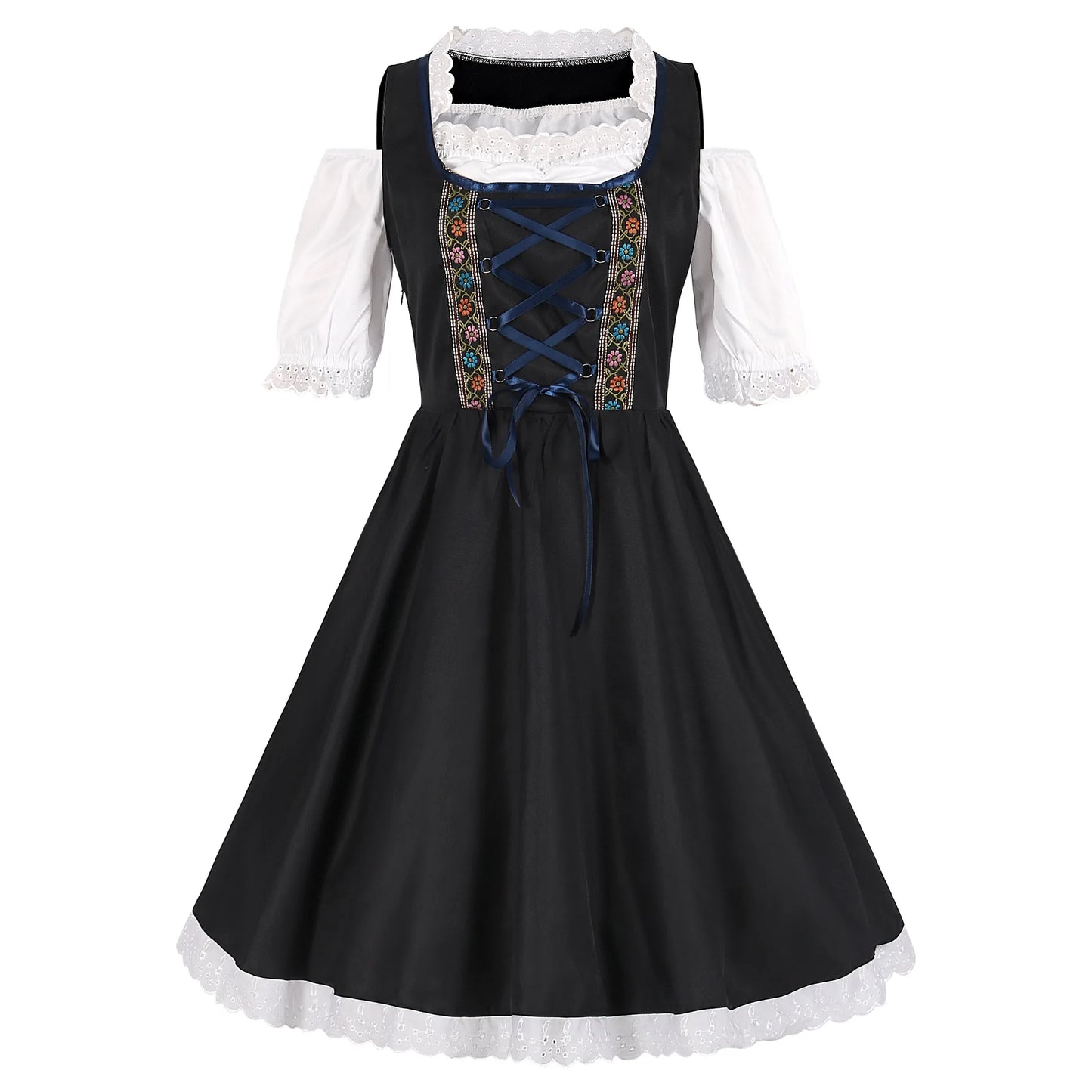 Deutsches Oktoberfest Dirndl Dienstmädchenkleid Bayerisches Traditionelles Biermädchen Outfits Leistung Halloween Karneval Cosplay Kostüm