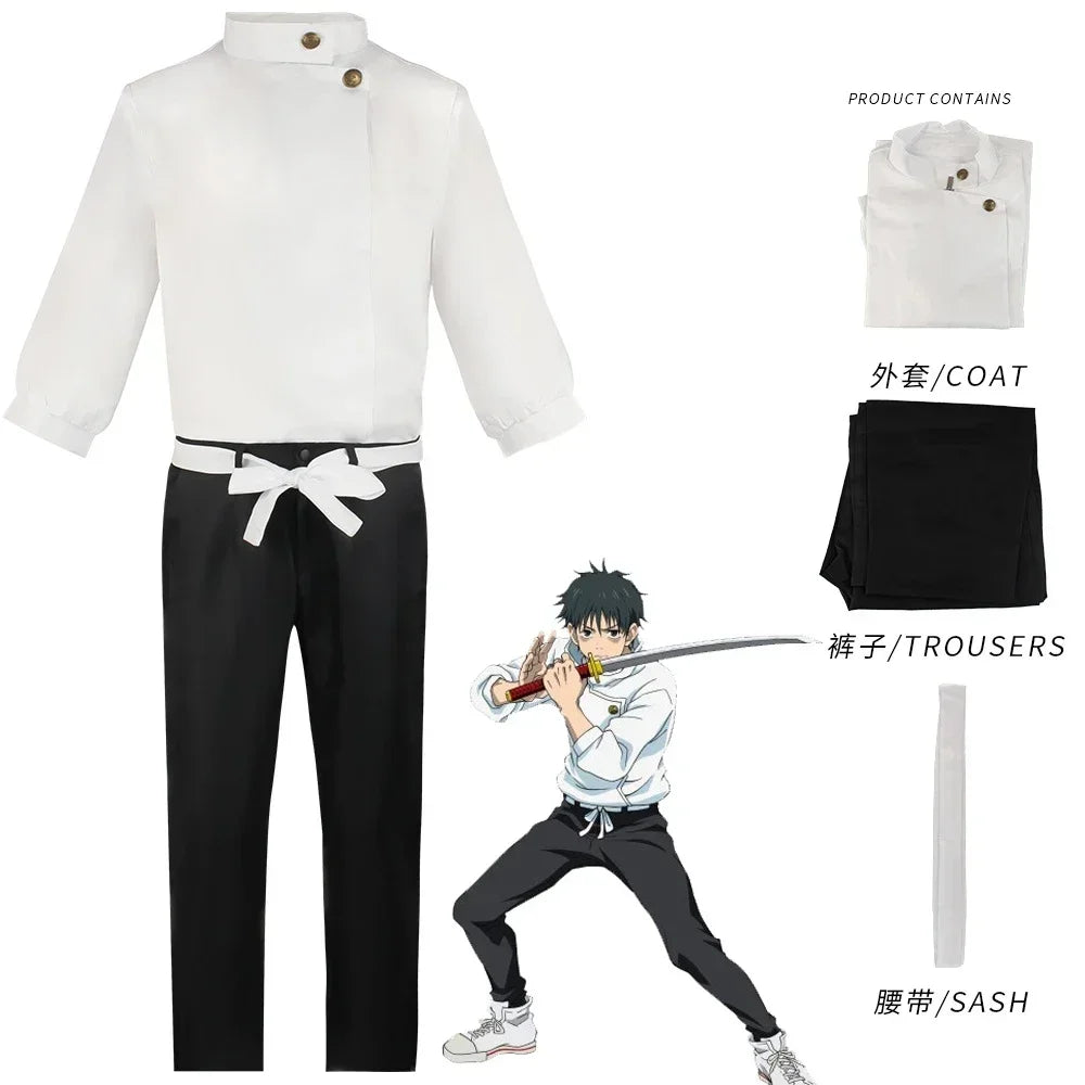 Anime Jujutsu Kaisen Okkotsu Yuta Cosplay Kostüm Tops Hosen Gürtel Uniformen Für Männer Frauen Halloween Karneval Party Comic Con
