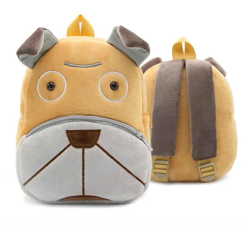 Cartoon Animal Kids Backpack Double Shoulder Plush Nursery Children Bag Customizable Printing Breathable Lightweight