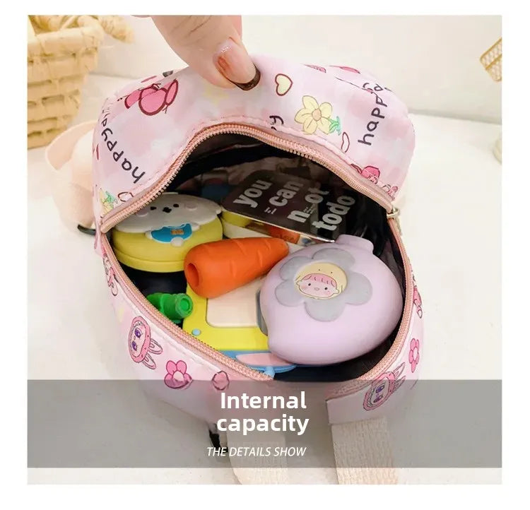 New Large Capacity Children's Backpack Cartoon Cute Primary School Bag Nursery Wear Resistant Double Shoulder Bag Nylon Material