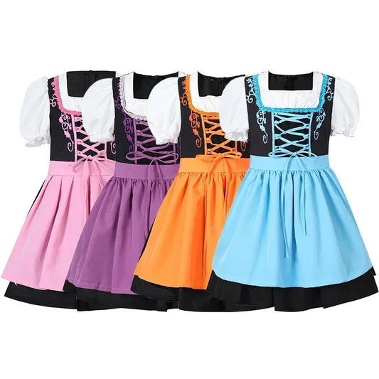 Kind Deutsches Dirndlkleid Bierfest Dienstmädchenkleid Oktoberfest Mädchenkostüm Cosplay Kostüm Partykleid