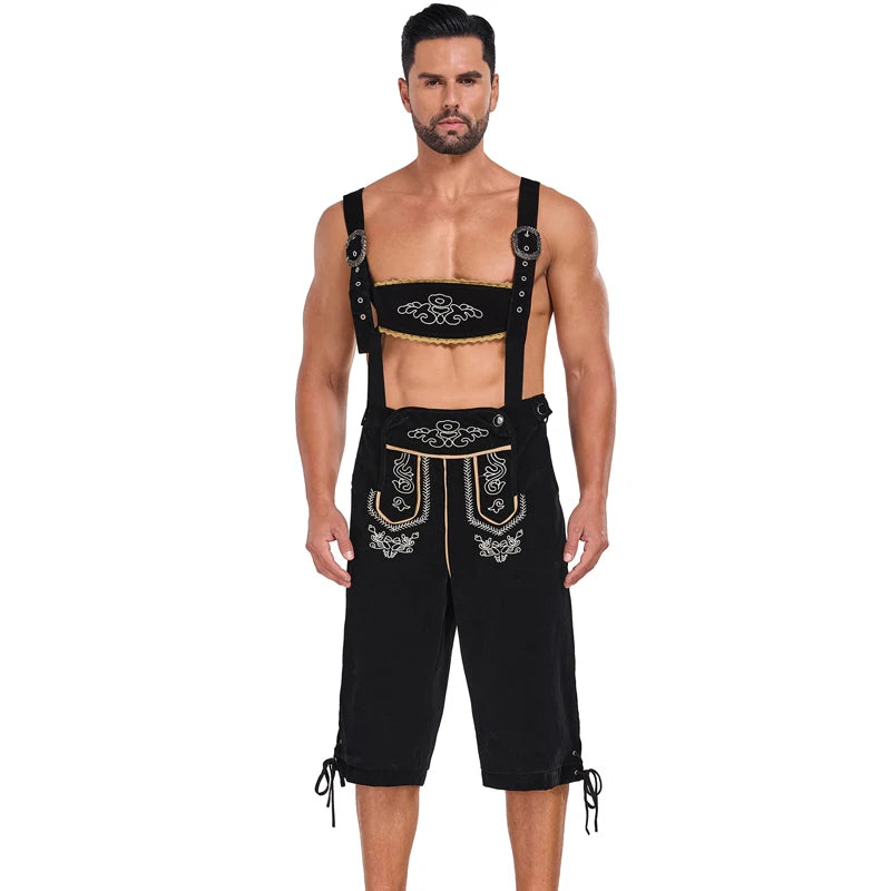 Mann Oktoberfest Kostüm Bayerische Lederhosen Bierfest Clubwear Kellner Outfit Cosplay Karneval Phantasie Party Kleid