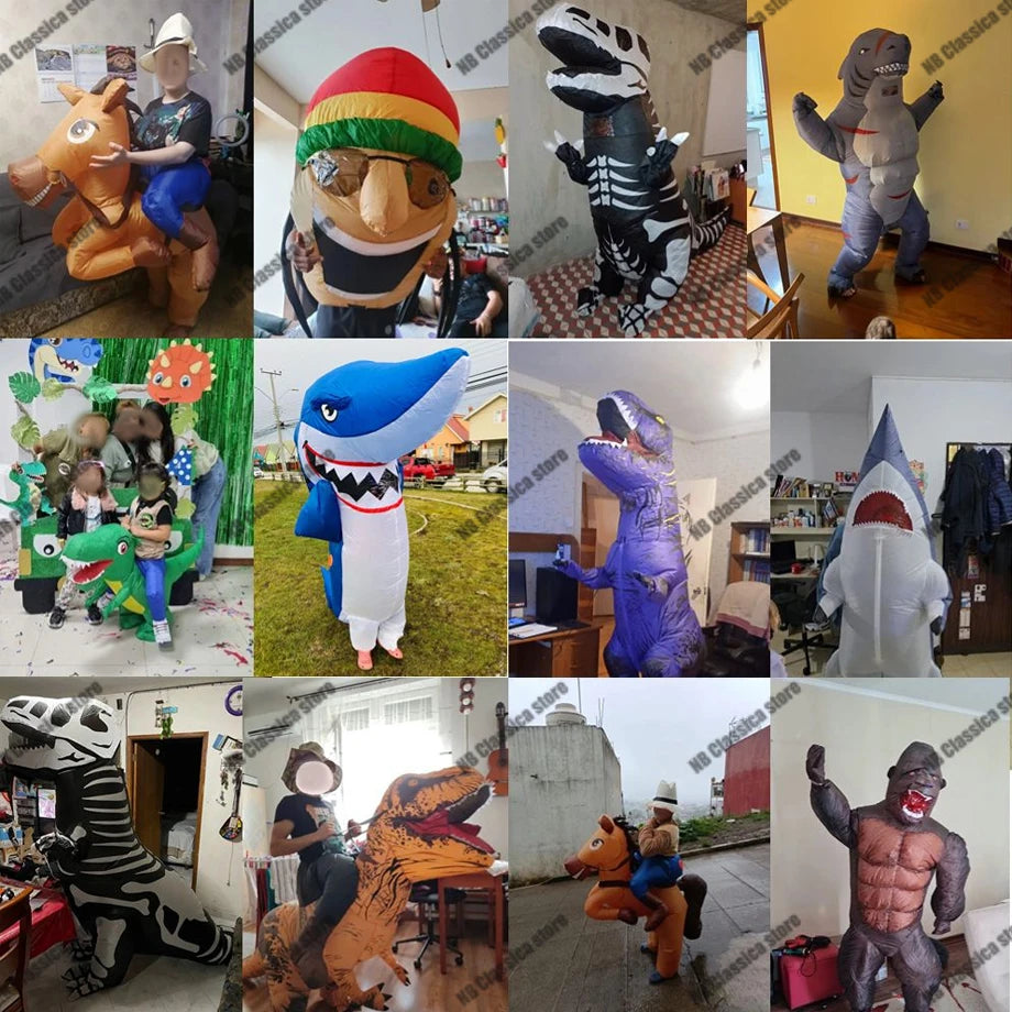 Tier Cartoon Reiten T-Rex Aufblasbares Kostüm Kindergarten Kinder Dinosaurier Rollenspiel Erwachsene Kinder Jagdspiel Geburtstagsgeschenk
