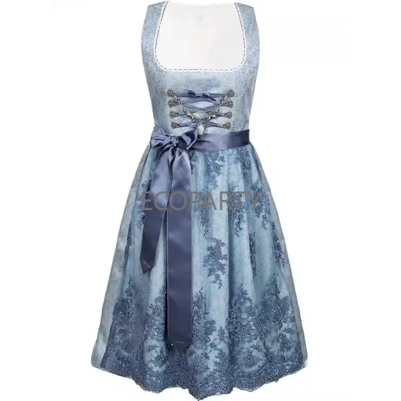 Deutsches Münchner Oktoberfest Biermädchen Dirndlkleid Bayerisches Traditionelles Karnevalsparty Wirtshaus Dirndl Kellnerin Cosplay Kostüm