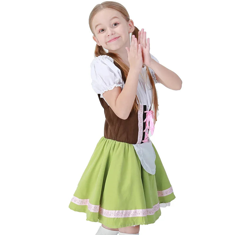 Kinder Jungen Mädchen Oktoberfest Kostüme Bayerisches Dirndl Kleid Kinder Lederhosen Cosplay Karneval Party Halloween Kostüm