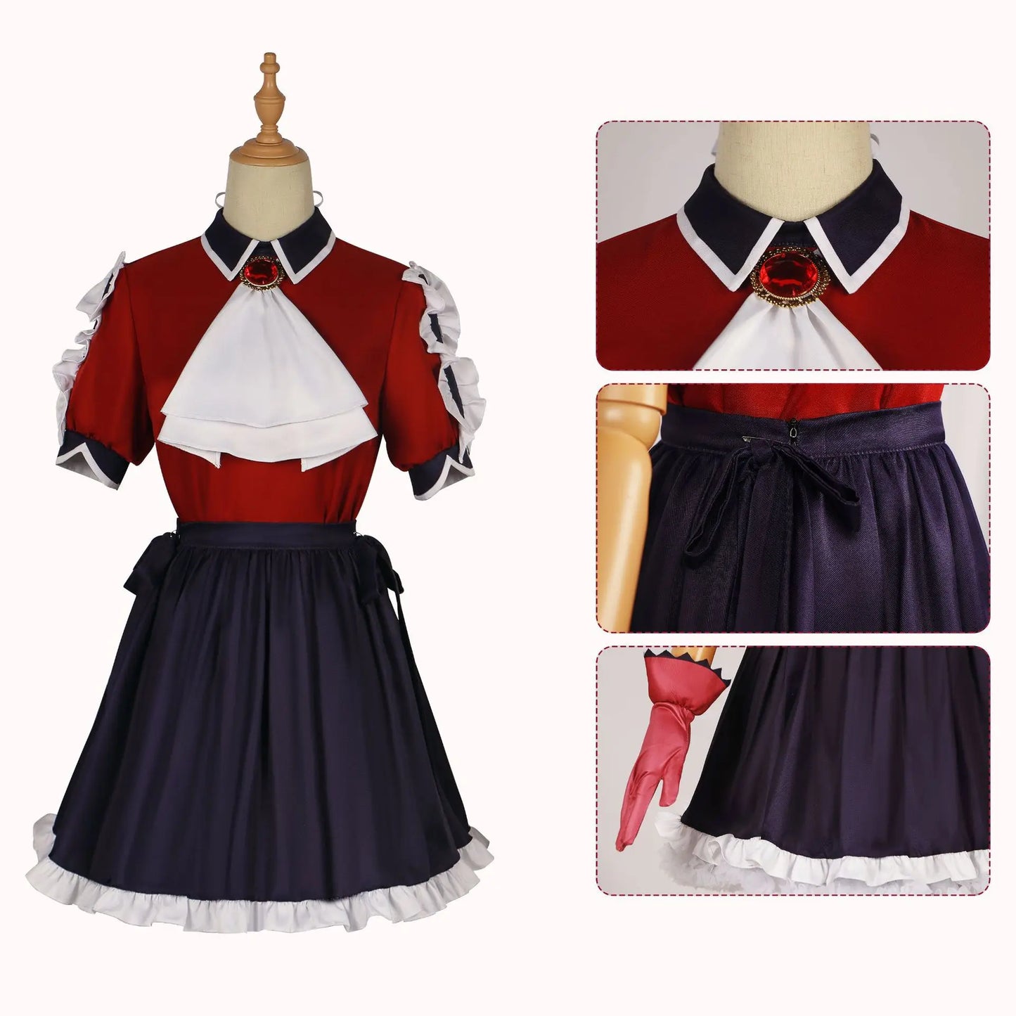 Oshi No Ko Arima Kana/Hoshino Ruby Gesangs- und Tanzaufführungskleid Mädchen Rote Uniform Halloween Anime Karneval Crossdressing-Set