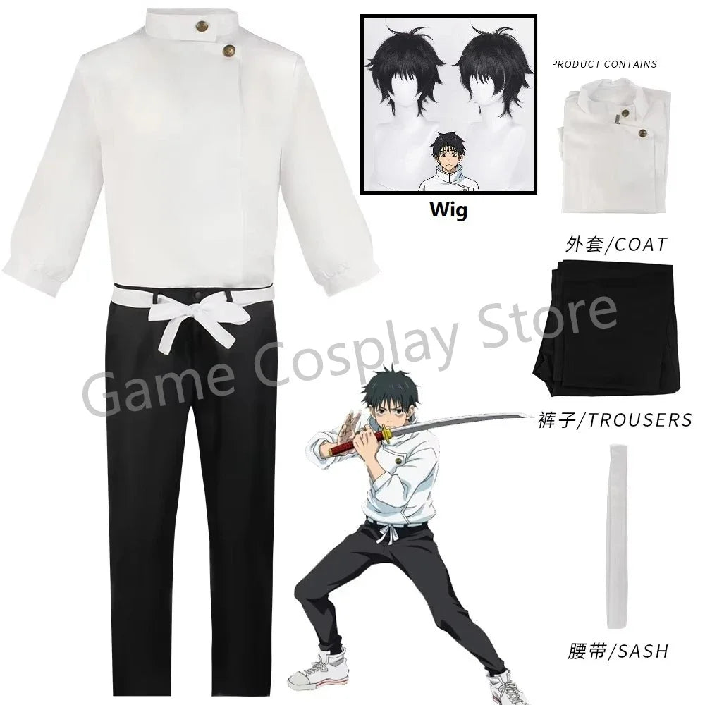 Anime Jujutsu Kaisen Okkotsu Yuta Cosplay Kostüm Tops Hosen Gürtel Uniformen Für Männer Frauen Halloween Karneval Party Comic Con