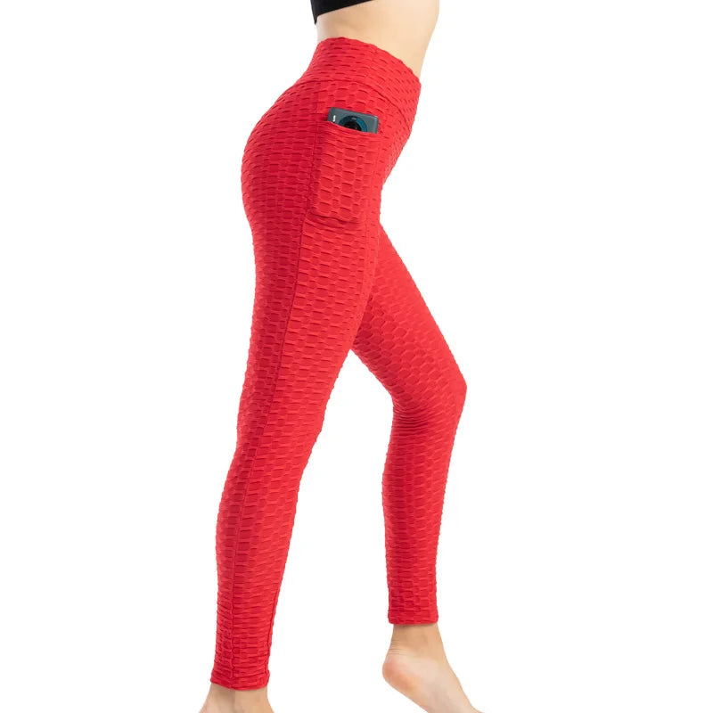 Frauen Mode Tasche Blase Hosen Stretchy Schlank Leggings Gym Laufen Radfahren Fitness Hosen Hohe Taille Hip Lift Leggings Weibliche