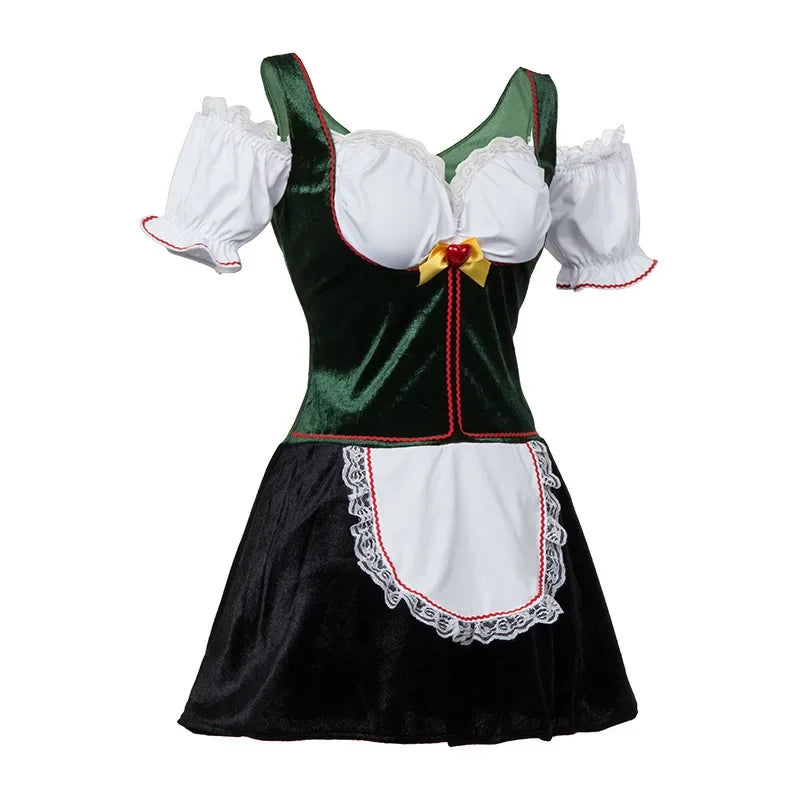 Oktoberfest-Kostüm für Damen, bayerisches deutsches Bierfest, Kellnerin, Dienstmädchen-Outfit, Cosplay, Karneval, Halloween, ausgefallenes Partykleid