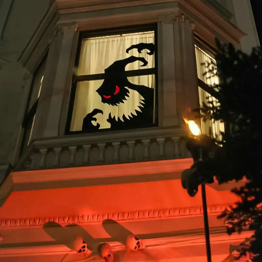Halloween Dekoration Zimmertür Aufkleber Fenster Dekor Skelett Hand Kürbis DIY Teufel Hexenhut Glas Fenster Aufkleber Geist