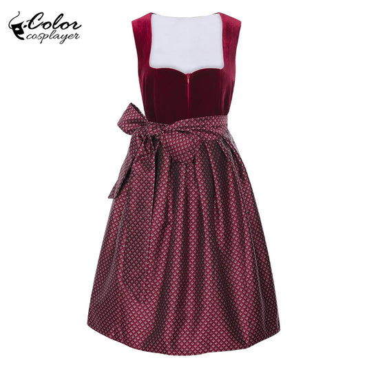 Farbe Cosplayer rot mittelalterlichen Kleid Oktoberfest Kleid Karneval Cosplay Kostüm Bier Festival dreiteiligen Anzug Frauen Kleidung