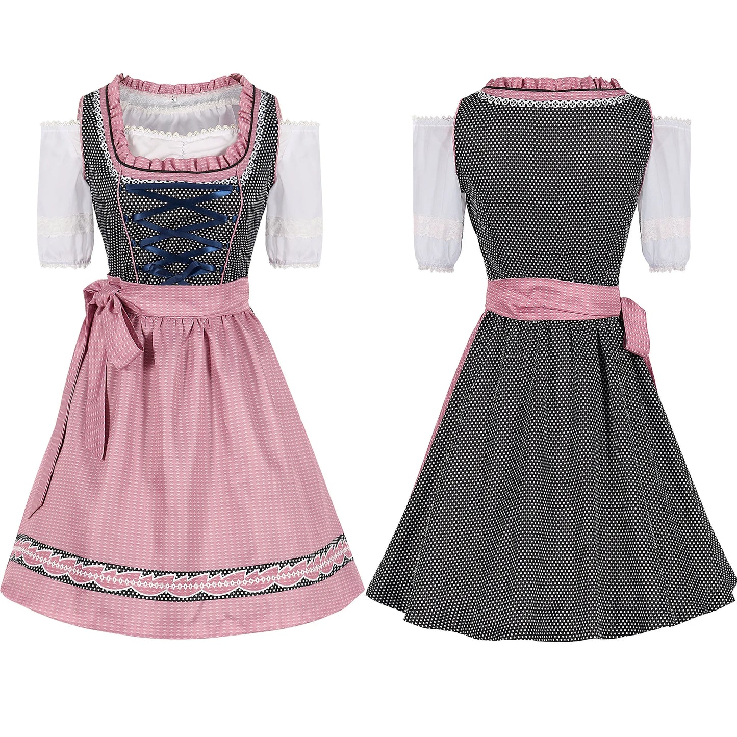Rotes deutsches Oktoberfest-Trachtenkleid, Mädchen-Dirndlkleid, schulterfrei, Biermädchen-Kostüm, Halloween, Karneval, Cosplay, Partykleid