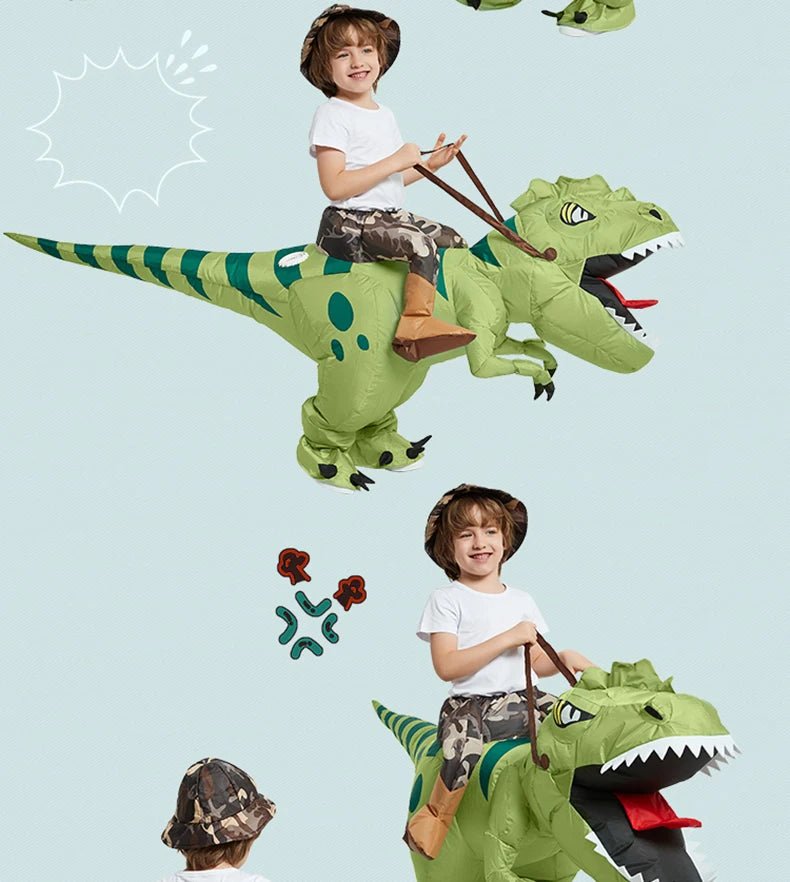 Animal Cartoon Riding T - Rex Inflatable Costume Nursery Kids Dinosaur Role Playing Game Adult Kids Chasing Game Birthday Gift - TRENSET