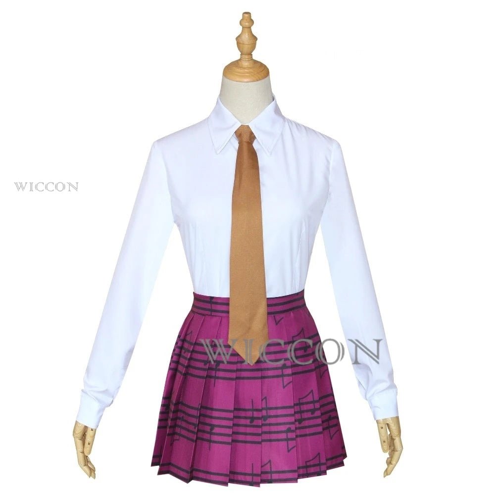 Anime Dangaronpa Kaede Akamatsu Cosplay Kostum Tank Top Short Skirt Pleated Skirt JK School Uniform Halloween Party Set - TRENSET