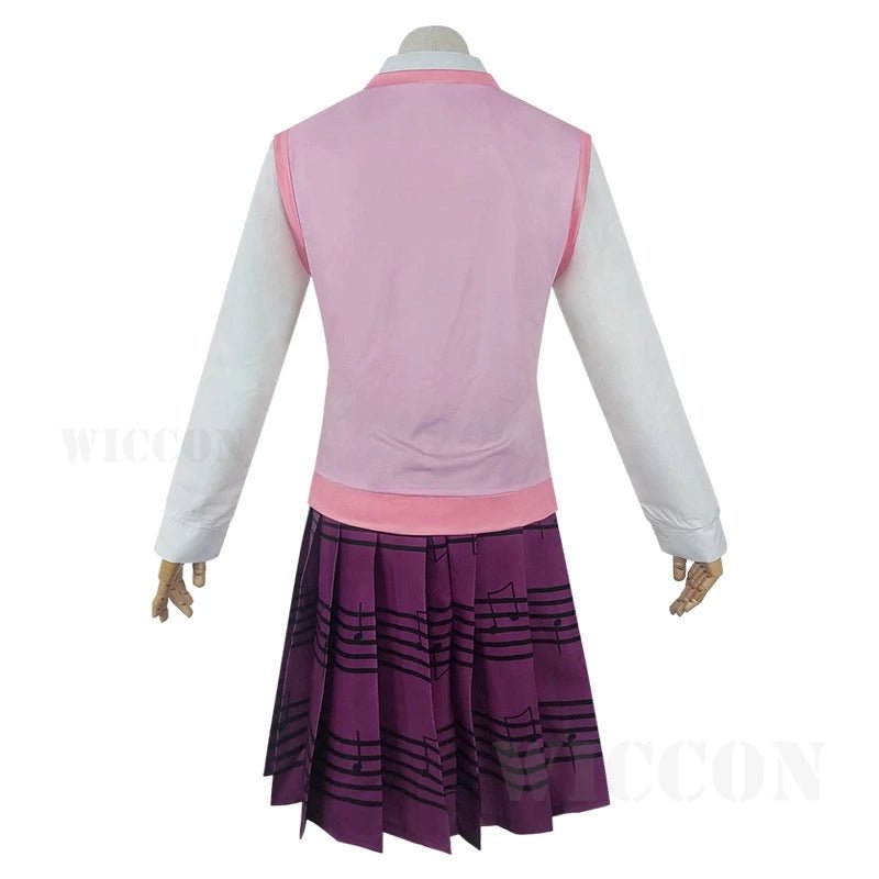 Anime Dangaronpa Kaede Akamatsu Cosplay Kostum Tank Top Short Skirt Pleated Skirt JK School Uniform Halloween Party Set - TRENSET