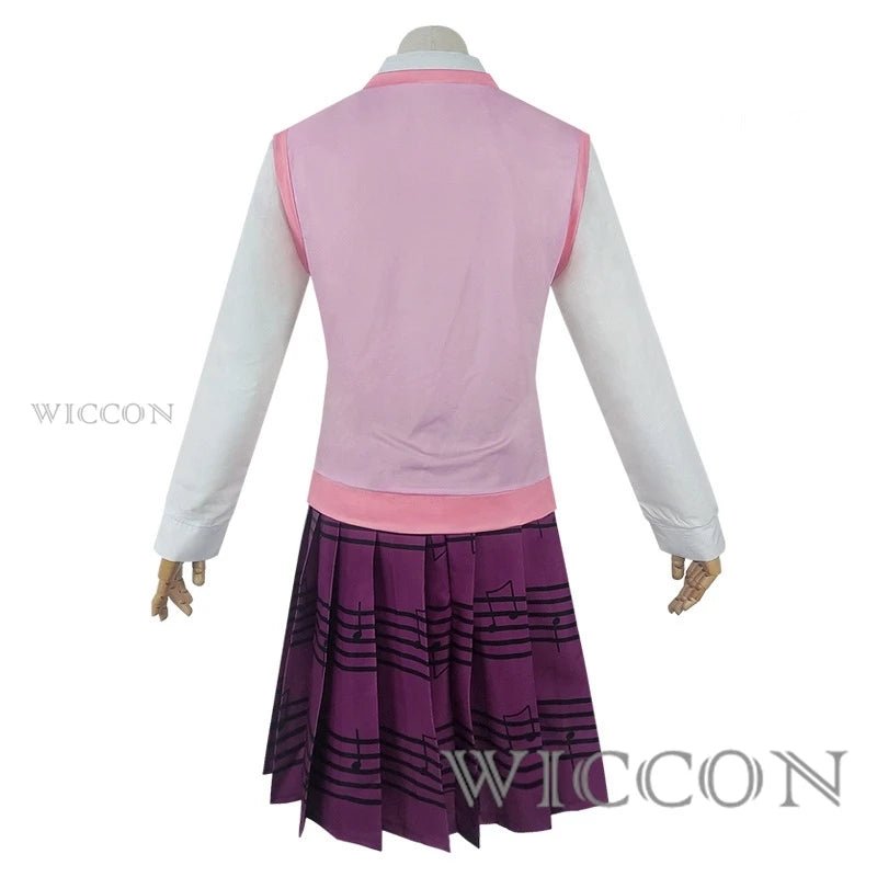 Anime Dangaronpa Kaede Akamatsu Cosplay Kostum Tank Top Short Skirt Pleated Skirt JK School Uniform Halloween Party Set - TRENSET