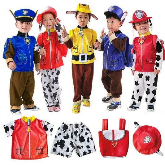 Anime Dog Patrol Kids Tops Pants Backpack Hat Marshall Chase Skye Zuma Rubble Children Patrol Uniforms Halloween Cosplay Costume - TRENSET