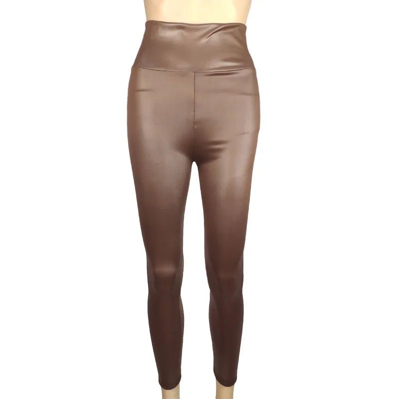 Autumn And Winter New Season Wearable Women's Tight Pants With High Waist And Sexy Faux Leather Texture Long Pants With Leggings - TRENSET