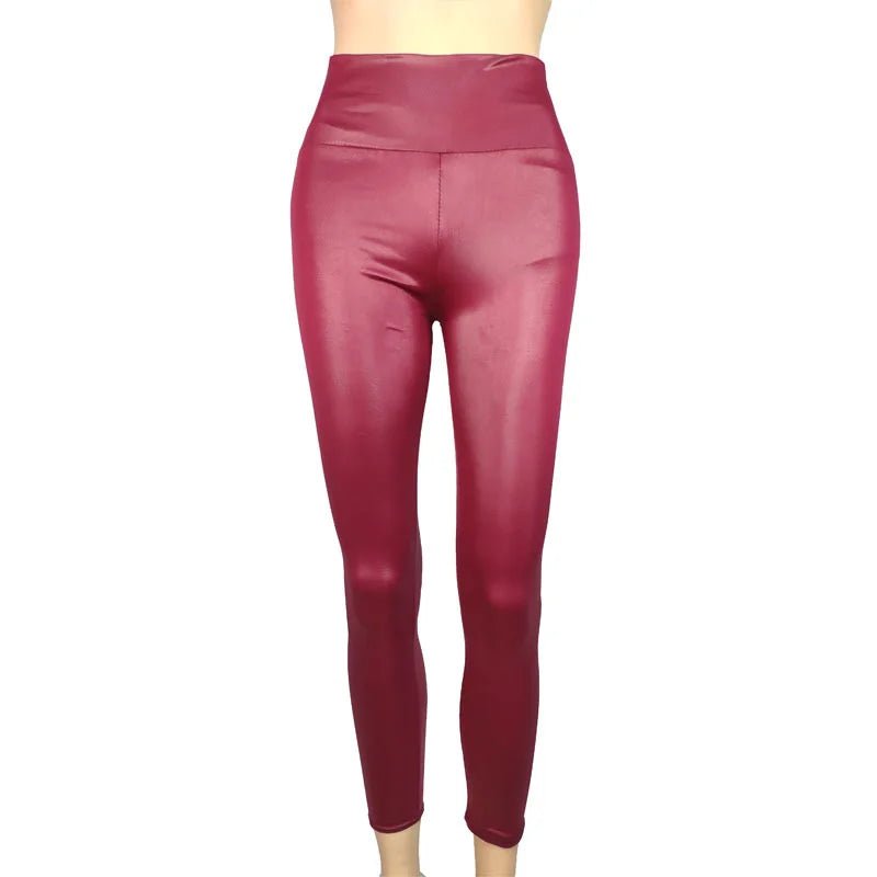 Autumn And Winter New Season Wearable Women's Tight Pants With High Waist And Sexy Faux Leather Texture Long Pants With Leggings - TRENSET