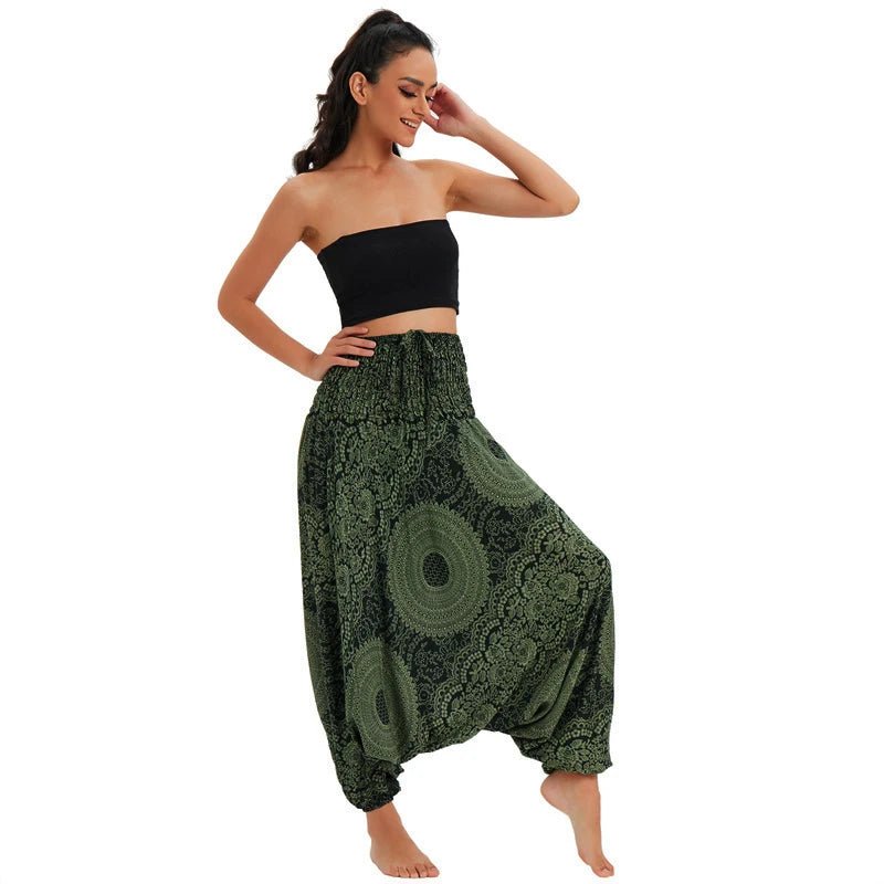 Bohemian Pants Women Pantalones Mujer Hippie High Waist Rayon Harem Baggy Boho Yoga Beach Wear Pour Femme Calca Feminina Printed - TRENSET