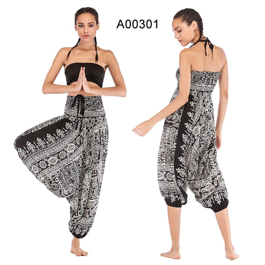 Bohemian Pants Women Pantalones Mujer Hippie High Waist Rayon Harem Baggy Boho Yoga Beach Wear Pour Femme Calca Feminina Printed - TRENSET