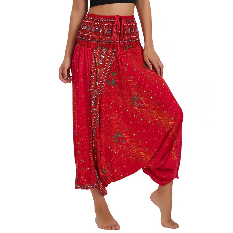 Bohemian Pants Women Pantalones Mujer Hippie High Waist Rayon Harem Baggy Boho Yoga Beach Wear Pour Femme Calca Feminina Printed - TRENSET