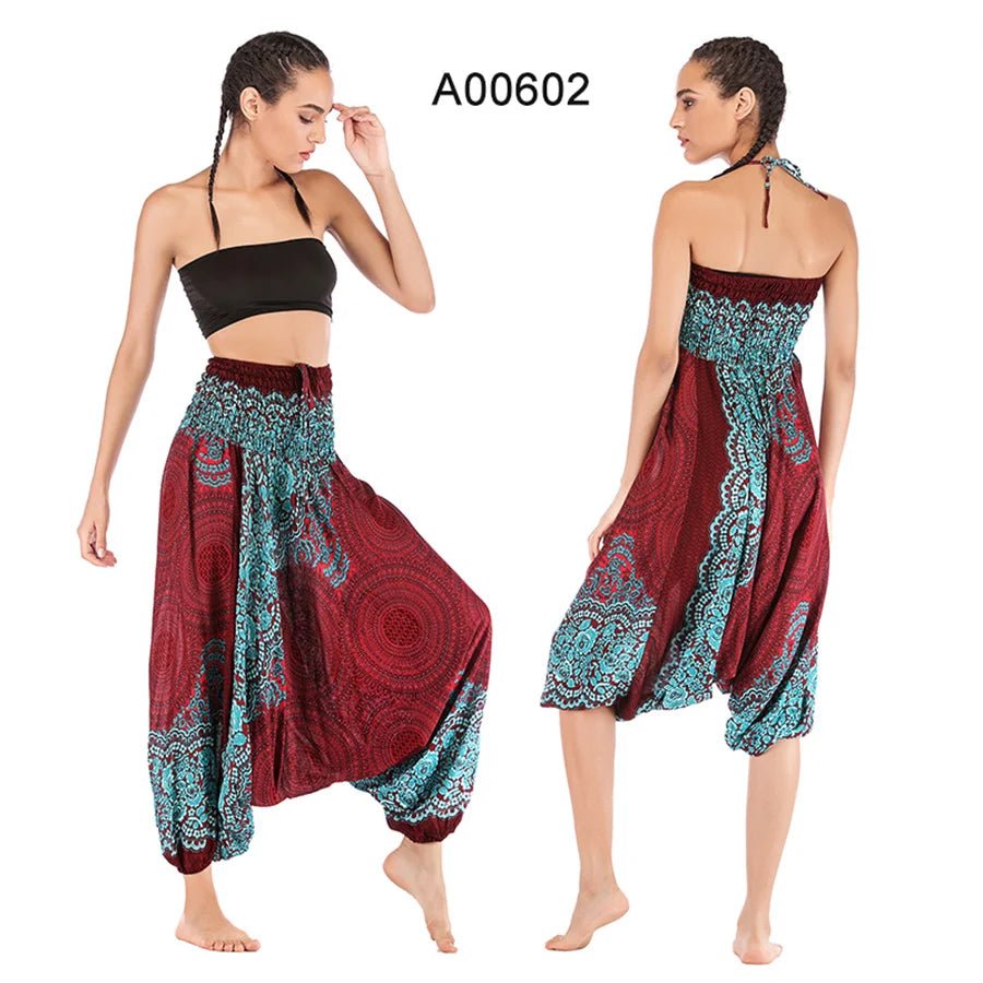 Bohemian Pants Women Pantalones Mujer Hippie High Waist Rayon Harem Baggy Boho Yoga Beach Wear Pour Femme Calca Feminina Printed - TRENSET