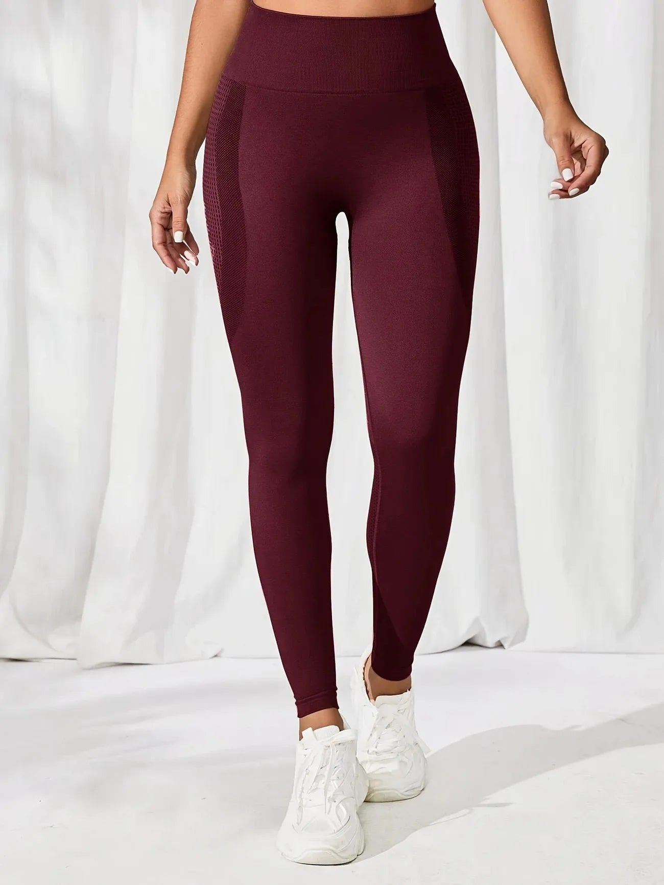 Breathable High - Waisted Yoga Leggings For Women Solid Color Tummy Control Sportswear Comfortable Fitness Gym Tights Activewear - TRENSET