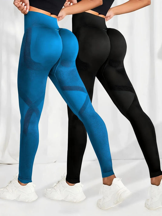 Breathable High - Waisted Yoga Leggings For Women Solid Color Tummy Control Sportswear Comfortable Fitness Gym Tights Activewear - TRENSET