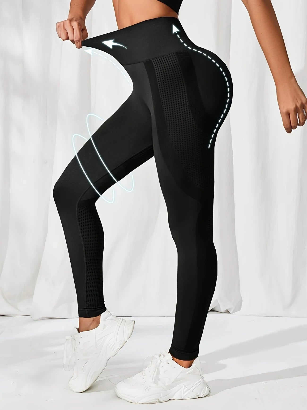 Breathable High - Waisted Yoga Leggings For Women Solid Color Tummy Control Sportswear Comfortable Fitness Gym Tights Activewear - TRENSET
