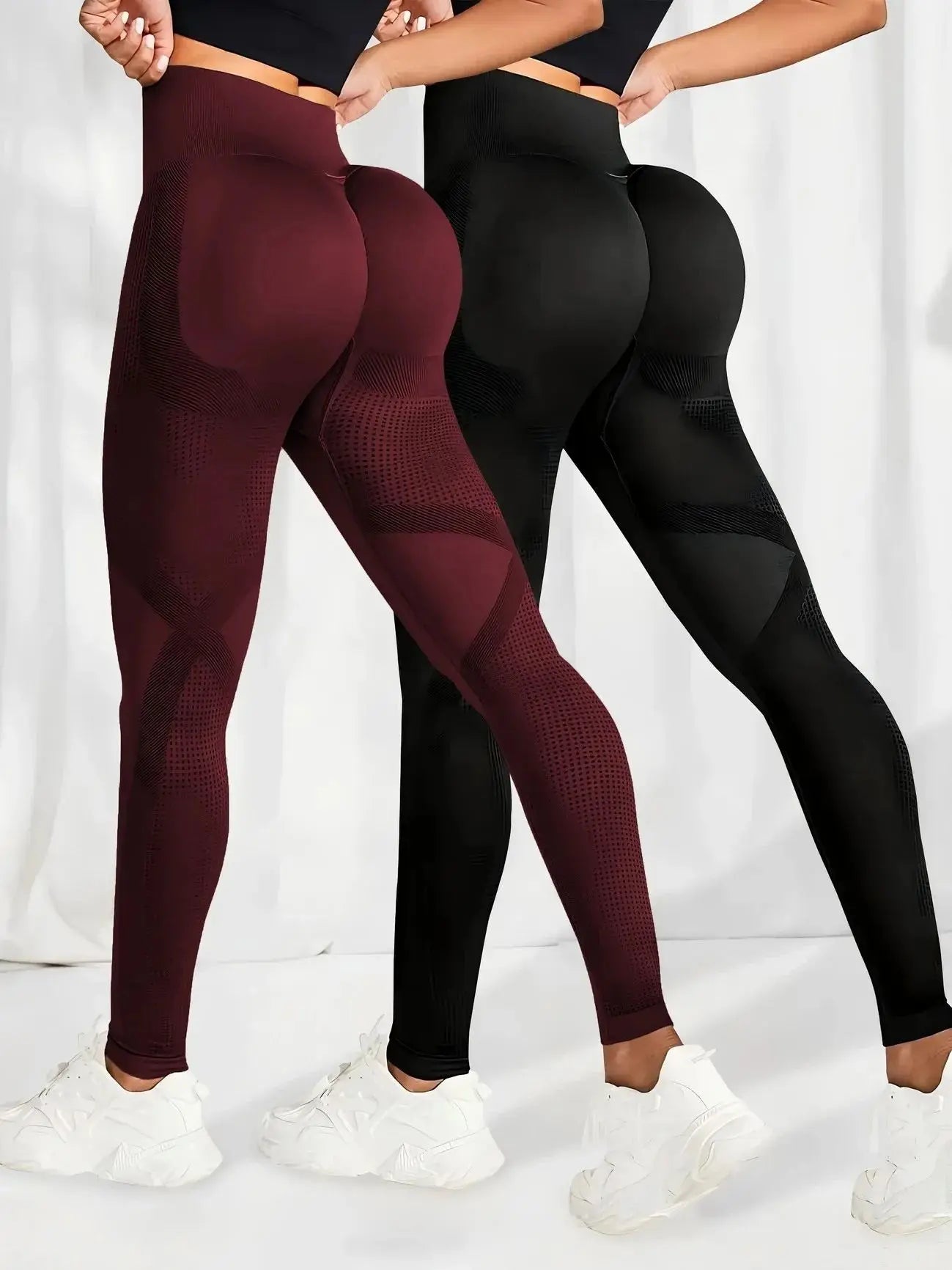 Breathable High - Waisted Yoga Leggings For Women Solid Color Tummy Control Sportswear Comfortable Fitness Gym Tights Activewear - TRENSET